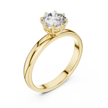 Round Cut Lab Grown Diamond Women's Ring 9Kt Yellow Gold LR-2 Sarafa Bazar India