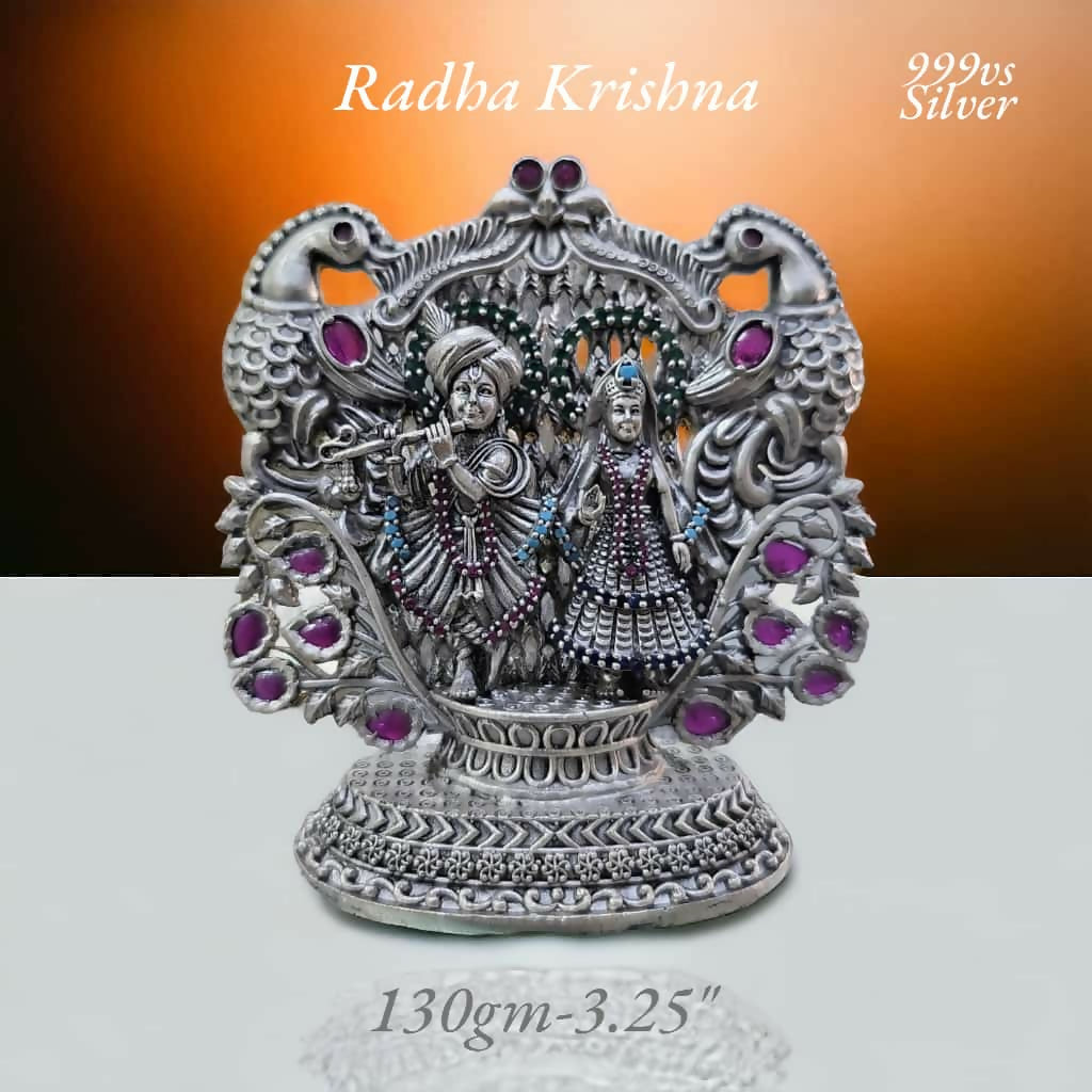 999 Silver Stone Radha Krishna Sarafa Bazar India