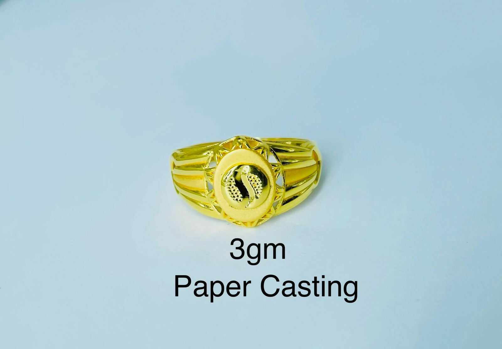 22kt Paper Casting Gents Ring Sarafa Bazar India