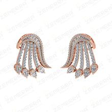 Dainty 14K Gold Stud Earrings with Diamonds Sarafa Bazar India
