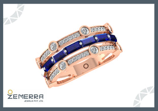 Dazzling 14K Rose Gold Diamond Band Ring Sarafa Bazar India