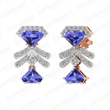 Dazzling Diamond Drop Earrings in 14K Rose Gold Sarafa Bazar India