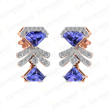 Dazzling Diamond Drop Earrings in 14K Rose Gold Sarafa Bazar India