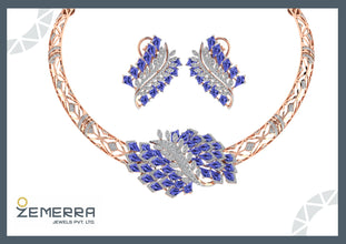 Designer 14K Rose Gold Diamond Necklace Set for Every Occasion Sarafa Bazar India