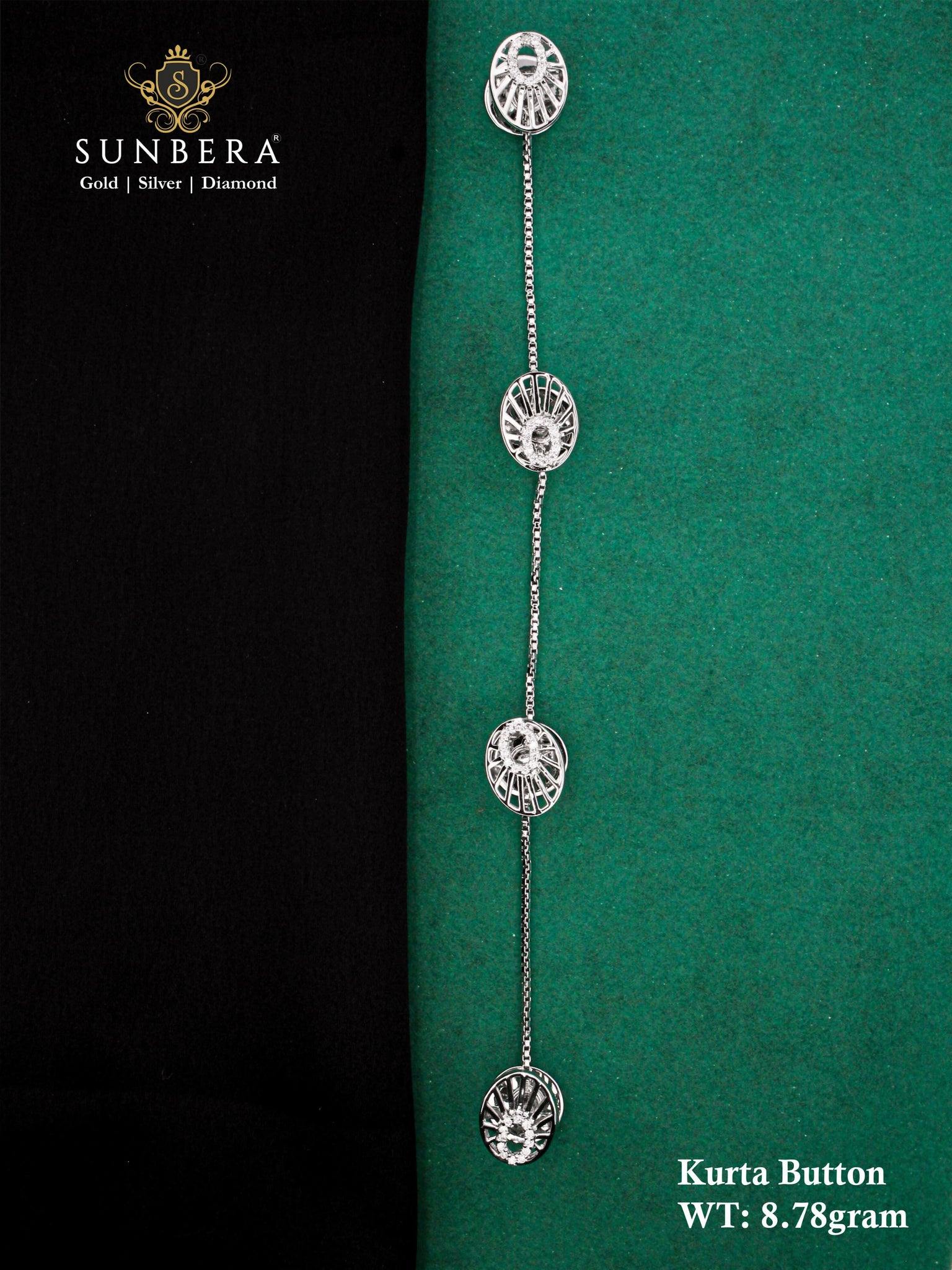 925 Silver Kurta Button Sarafa Bazar India