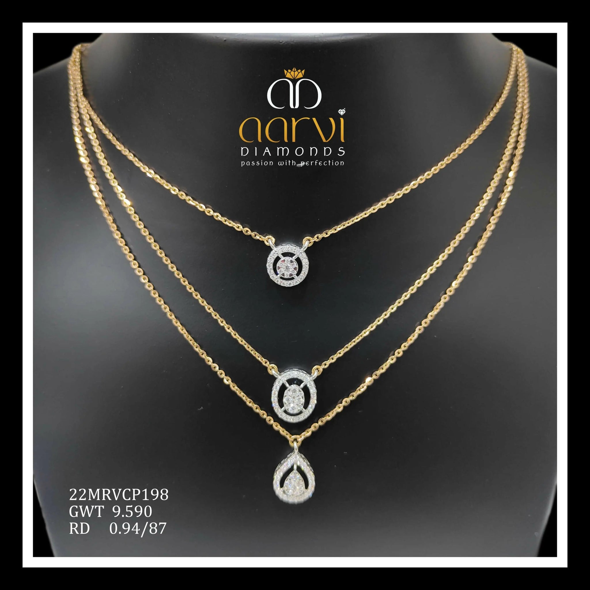 Diamond Ladies Chain Pendant Sarafa Bazar India