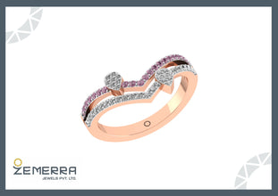 Distinct 14K Rose Gold Diamond Rings Online Sarafa Bazar India