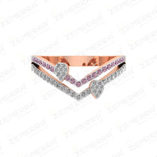 Distinct 14K Rose Gold Diamond Rings Online Sarafa Bazar India