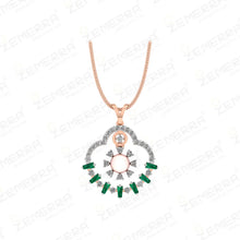 Dizzling 14K Rose Gold Diamond Pendant Set With Pearl Design Sarafa Bazar India