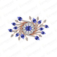 Dizzling Diamond Floral Ring With Amethyst Stone in 14K Gold Sarafa Bazar India