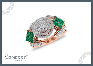 Hot-selling 14K Rose Gold Diamond Statement Cluster Ring Sarafa Bazar India