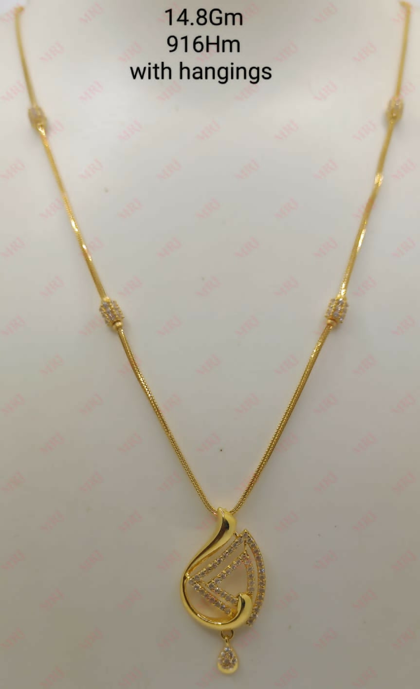 22kt CZ Chain Set Sarafa Bazar India