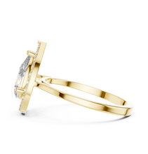 Pear Cut Lab Grown Diamond Women's Ring 9Kt Rose Gold LR-77 Sarafa Bazar India
