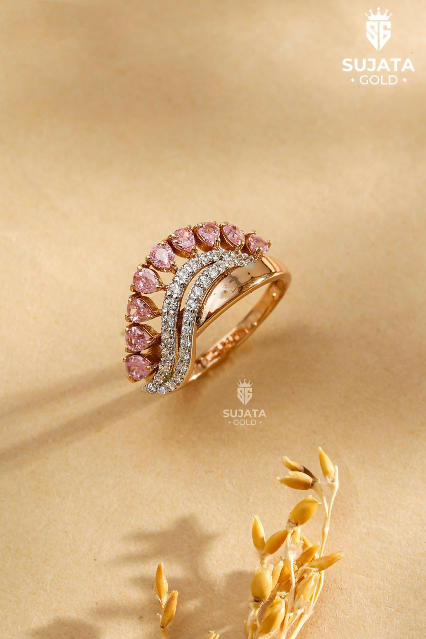 Exclusive Rose Gold Ladies Ring Sarafa Bazar India