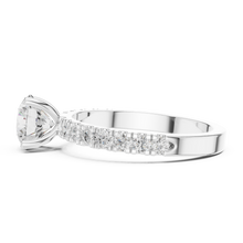 Round Cut Lab Grown Diamond Women's Ring 9Kt White Gold LR-75 Sarafa Bazar India