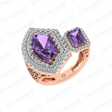 14K Rose Gold Diamond Rings for Her Sarafa Bazar India