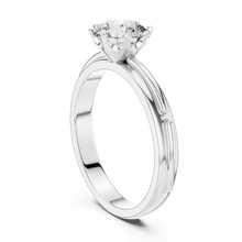 Round Cut Lab Grown Diamond Women's Ring 9Kt White Gold LR-6 Sarafa Bazar India