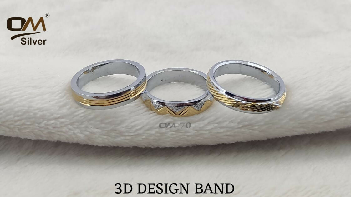 Silver Gold Plated 3D Design Band Sarafa Bazar India