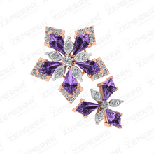 Modern 14K Rose Gold Diamond Floral Ring Sarafa Bazar India