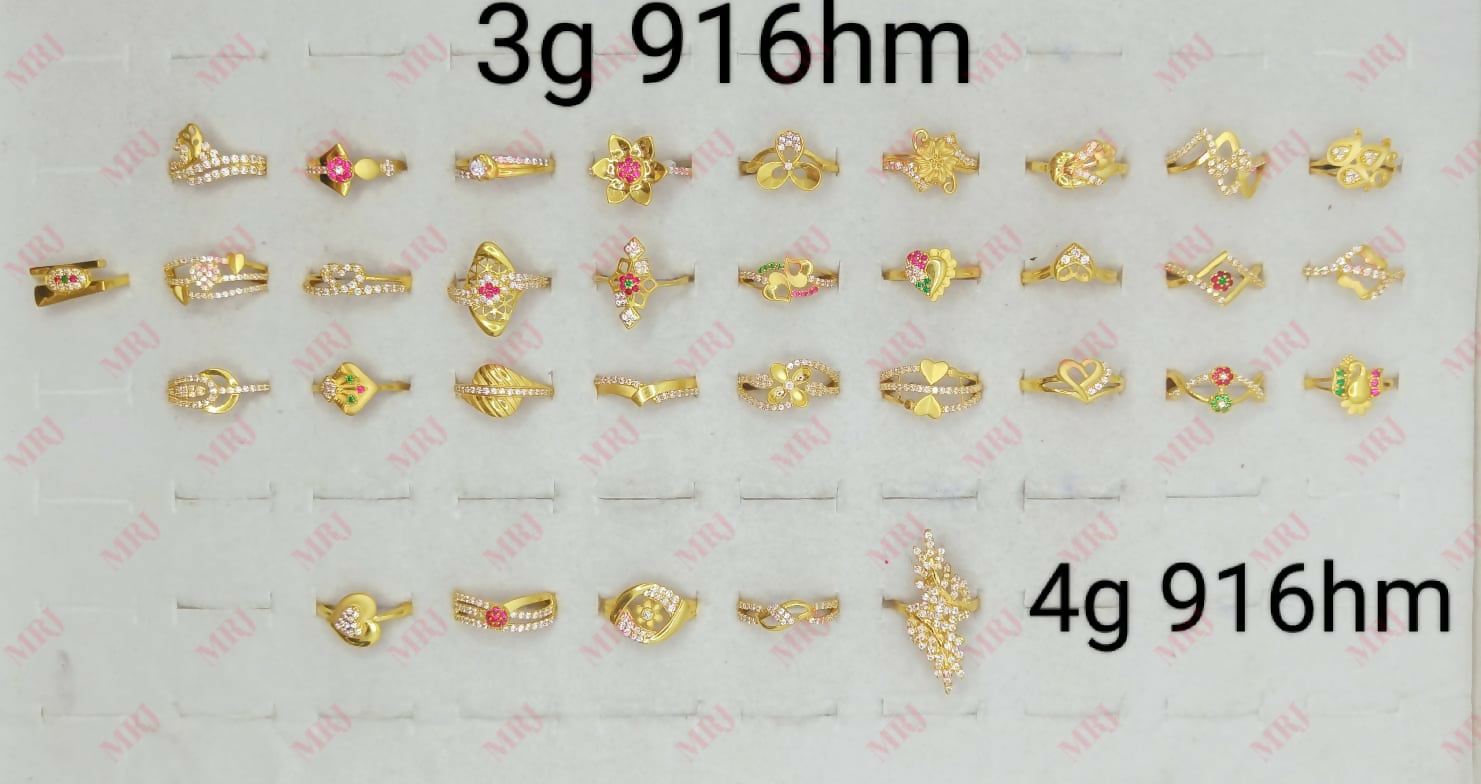 22kt CZ Ladies Rings Sarafa Bazar India