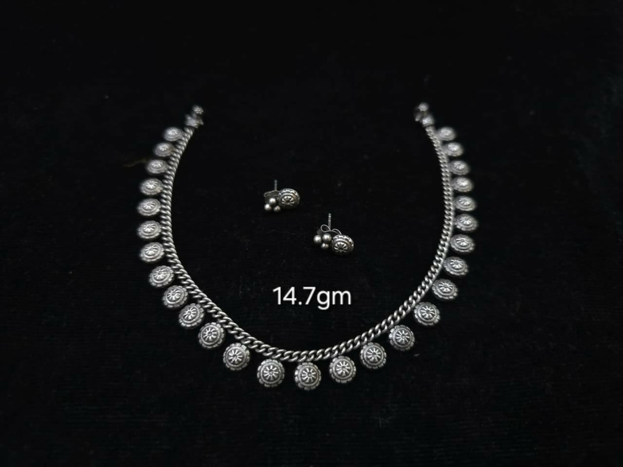 Silver Antique Necklace Sarafa Bazar India