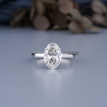 Oval Solitaire Diamond Engagement Ring Sarafa Bazar India