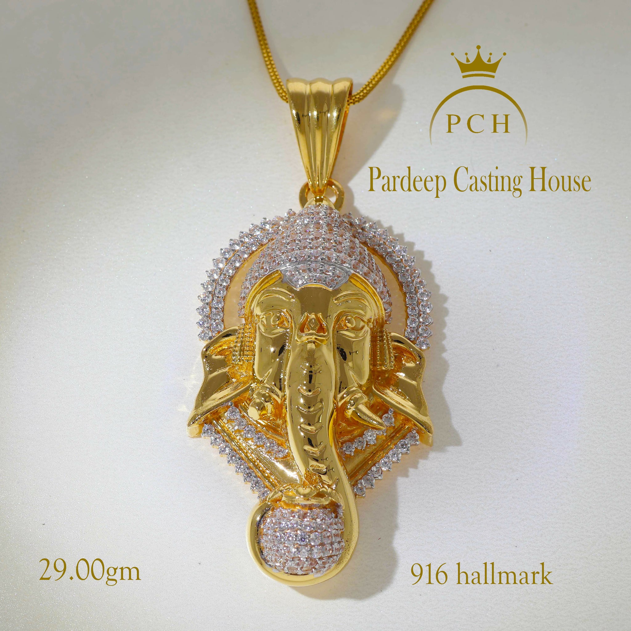 Ganesh Ji Gold Stone Pendent Sarafa Bazar India