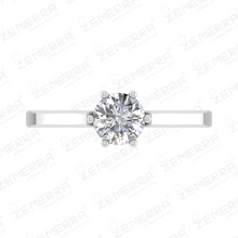 Round Cut Solitaire Diamond Ring In 14K White Gold Sarafa Bazar India