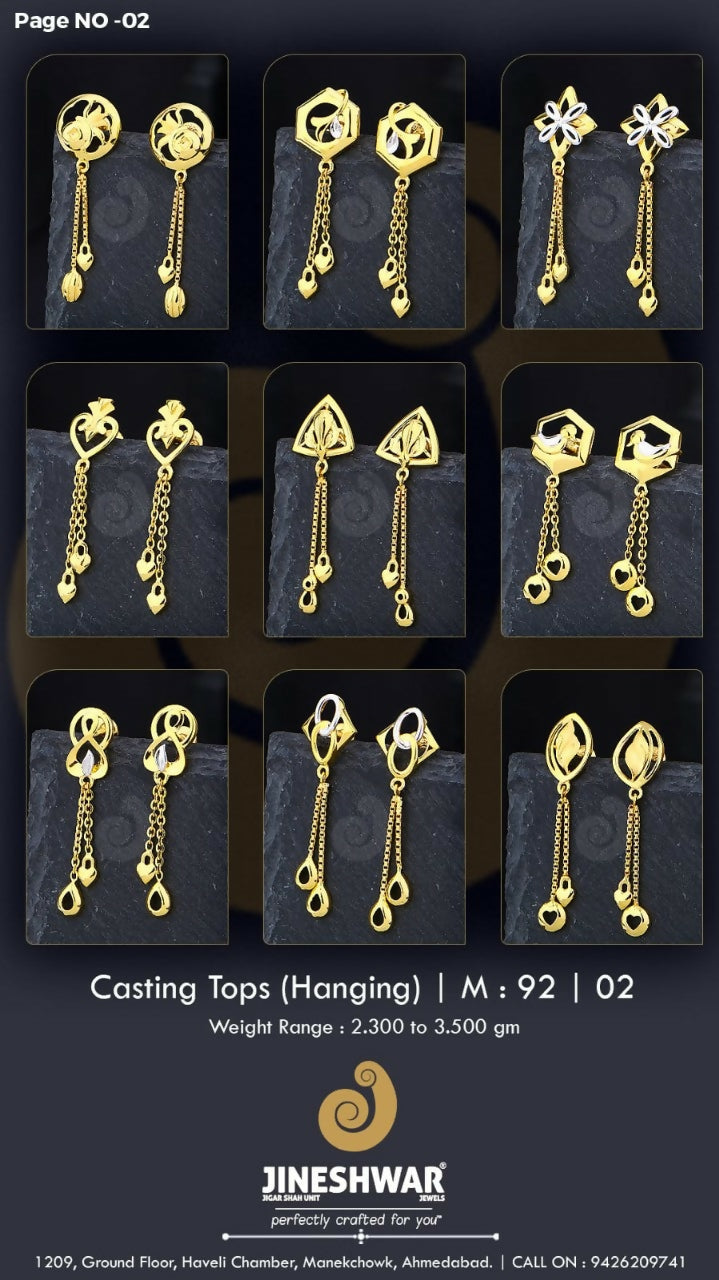 22kt Casting Tops (Hanging) Sarafa Bazar India