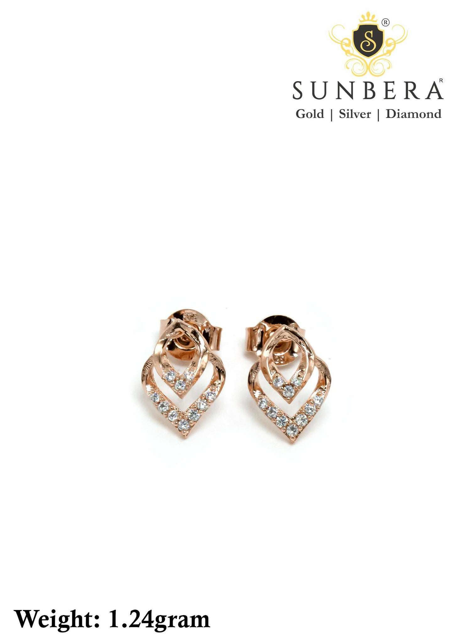 925 Silver Rose Gold Earring