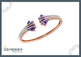 14k Rose Gold Diamond Braacelets - New Design Sarafa Bazar India