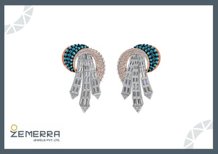 Ekegant 14K Rose Gold Diamond Stud Earring Fine Jewelry For Her Sarafa Bazar India