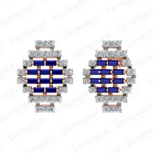 Elegant 14K Gold Diamond Blue Sapphire Stone Pendant Set Sarafa Bazar India