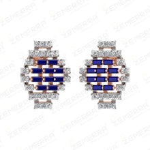 Elegant 14K Gold Diamond Blue Sapphire Stone Pendant Set Sarafa Bazar India