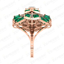 Elegant 14K Gold Diamond Kite Cut Double Finger Ring Design Sarafa Bazar India