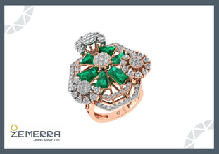 Elegant Rose Gold Diamond Rings – 14K Craft Sarafa Bazar India