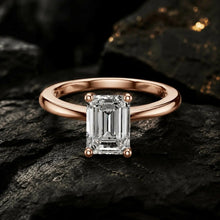 Emerald Cut Lab Grown Diamond Women's Ring 9Kt Gold Sarafa Bazar India