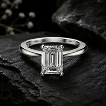 Emerald Cut Lab Grown Diamond Women's Ring 9Kt Gold Sarafa Bazar India