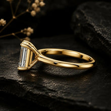 Emerald Cut Lab Grown Diamond Women's Ring 9Kt Gold Sarafa Bazar India