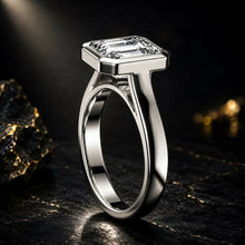 Emerald Cut lab Grown Diamond 9KT White Gold Women's Ring Sarafa Bazar India