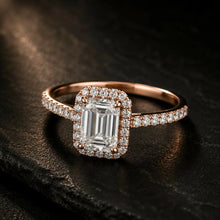 Emerald Cut lab Grown Diamond Women's Ring 9KT Gold Sarafa Bazar India