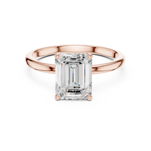Emerald Cut lab Grown Diamond Women's Ring 9KT Rose Gold Sarafa Bazar India