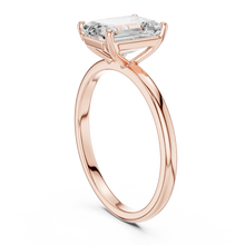 Emerald Cut lab Grown Diamond Women's Ring 9KT Rose Gold Sarafa Bazar India