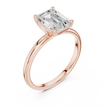 Emerald Cut lab Grown Diamond Women's Ring 9KT Rose Gold Sarafa Bazar India