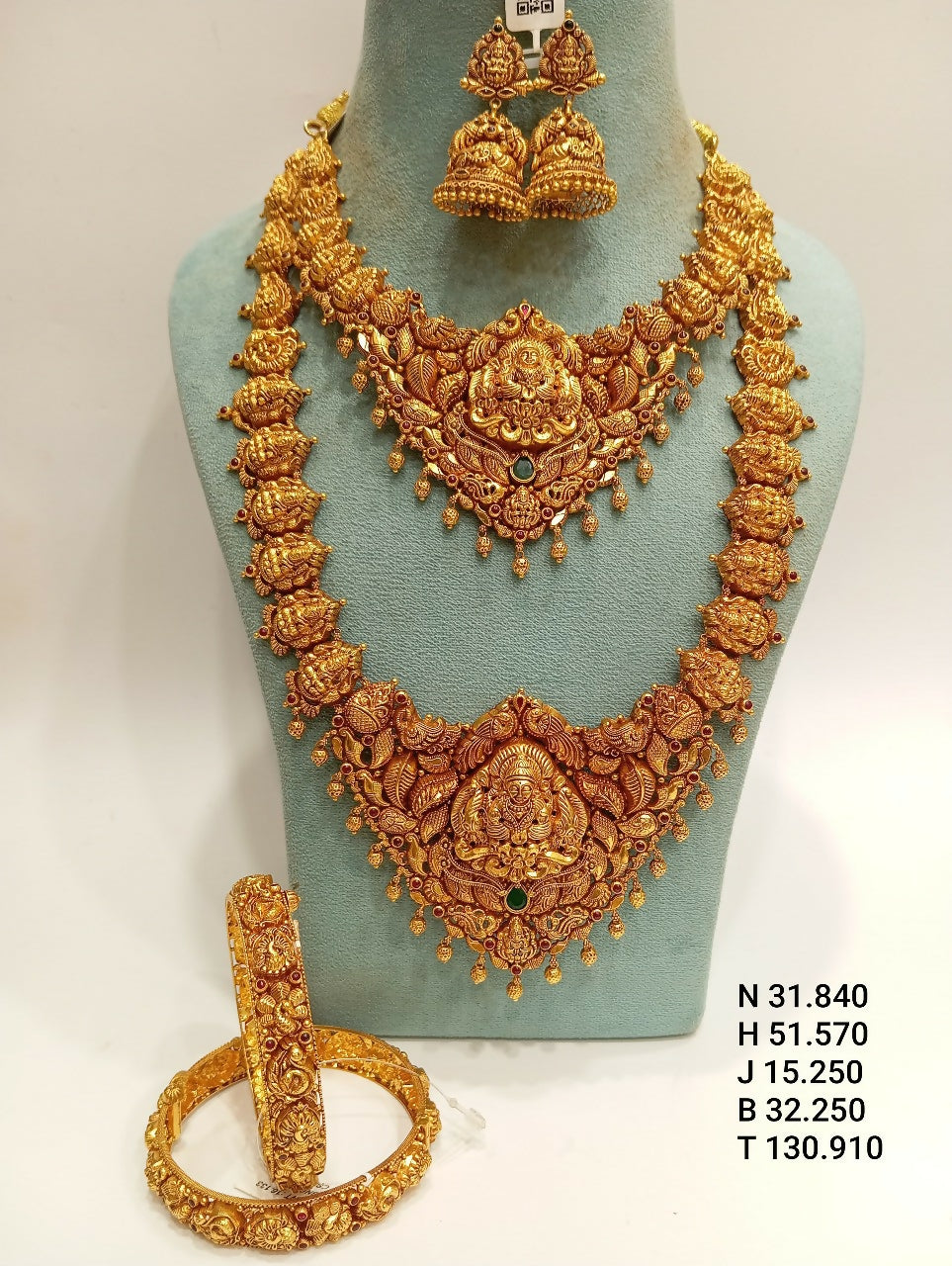 Antique Temple Necklace, Long Set & Bangles 5