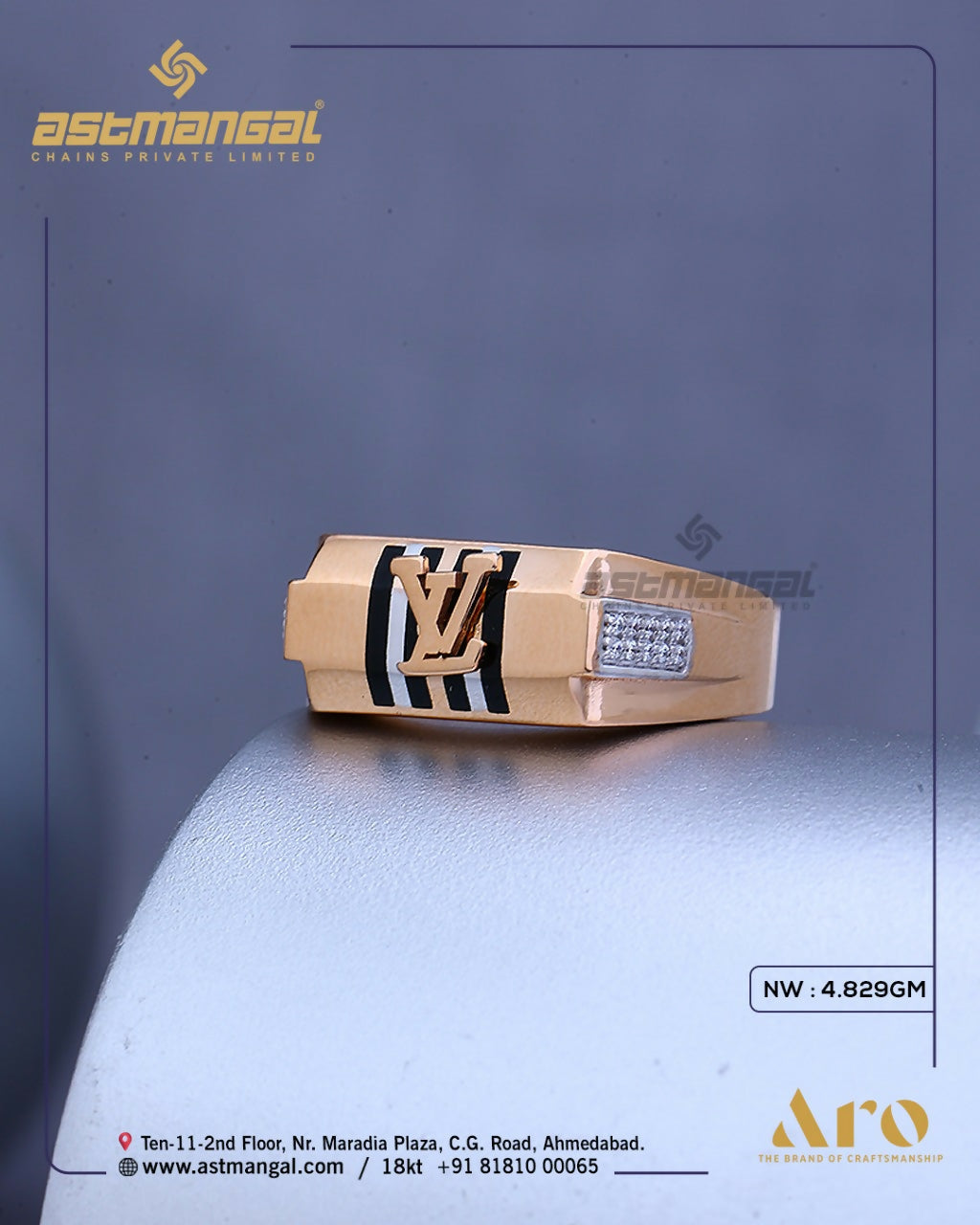 Rose Gold Gents Rings Sarafa Bazar India