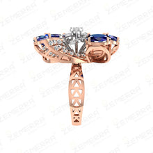 Exclusive 14K Gold Diamond Cocktail Rings Sarafa Bazar India