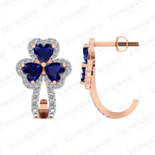 Exclusive 14K Rose Gold Diamond Floral Shape Bali Earring Sarafa Bazar India