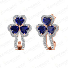 Exclusive 14K Rose Gold Diamond Floral Shape Bali Earring Sarafa Bazar India