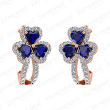 Exclusive 14K Rose Gold Diamond Floral Shape Bali Earring Sarafa Bazar India